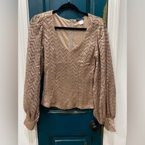 Long sleeve champagne blouse